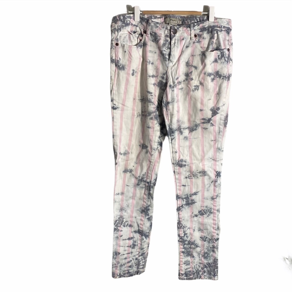 Pink Striped Tye Dye Jeans Pink & Gray Junior 13